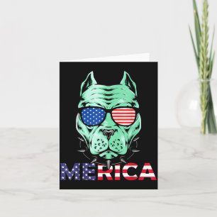 4th of July funny Pitbull Dog Independence day - Card