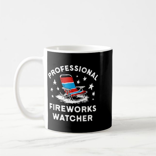4th Of July Funny Professional Fireworks Watcher Coffee Mug (Left)
