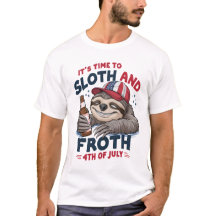 4TH OF JULY FUNNY SLOTH CELEBRATING