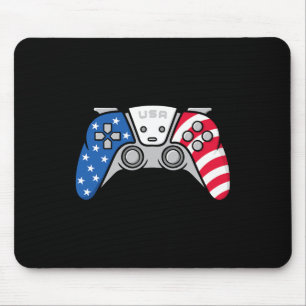 4th Of July Gamepad Video Game Usa American Flag G Mouse Pad