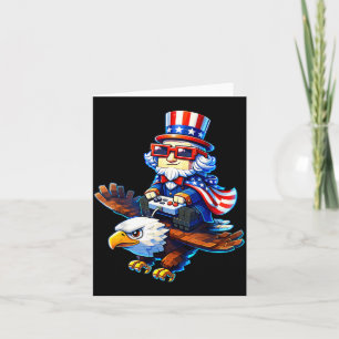 4th of July Gamer Patriotic Uncle Sam Retro Pixel Card