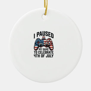 4th of July Gamer Patriotic Video Game Shirt_1 Ceramic Ornament