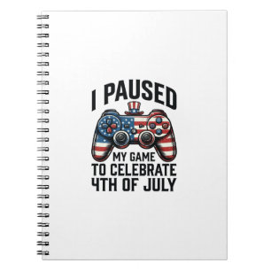 4th of July Gamer Patriotic Video Game Shirt_1 Notebook