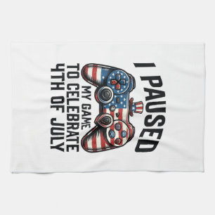 4th of July Gamer Patriotic Video Game Shirt_1 Tea Towel