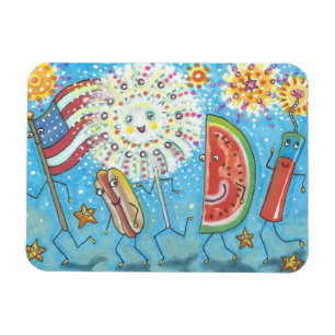 4TH OF JULY GANG & FIREWORKS MAGNET Holiday