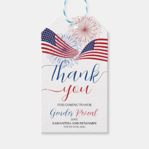4th of July gender reveal favor tag.  Gift Tags
