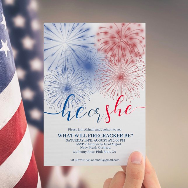4th of July Gender Reveal Invitation (Creator Uploaded)