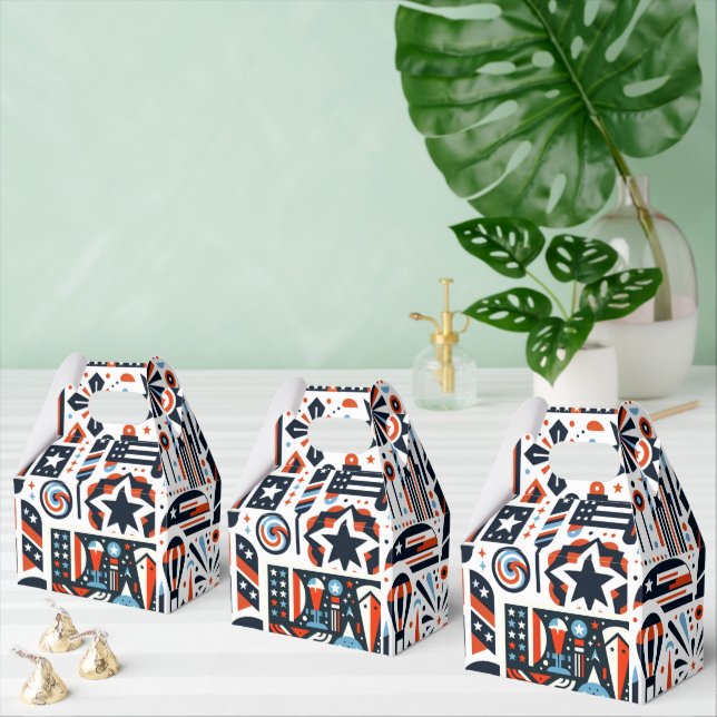 4th of July Generative Pattern Favour Box (Multiple)