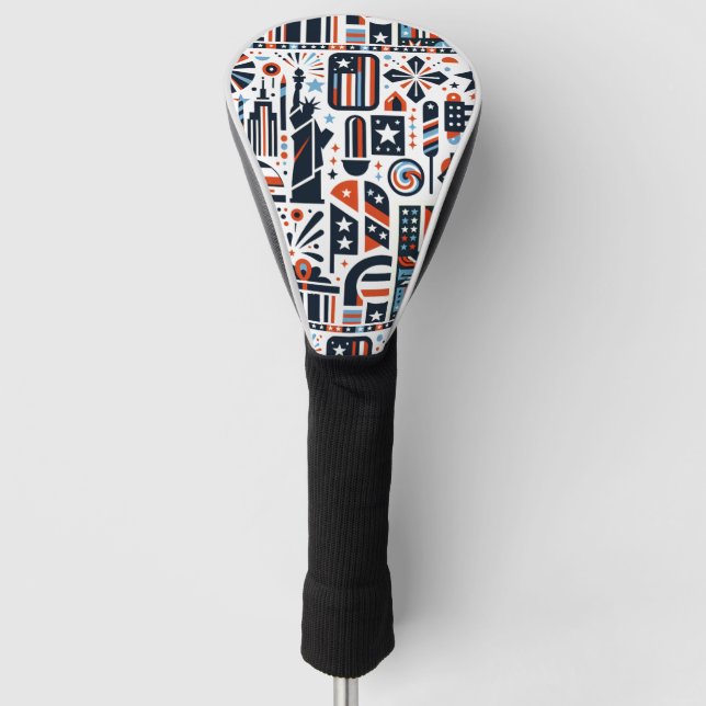 4th of July Generative Pattern Golf Head Cover (Front)