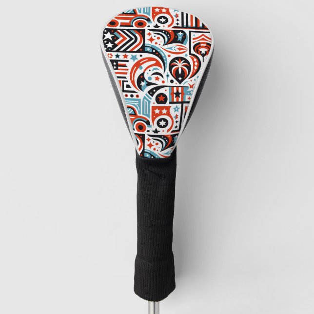4th of July Generative Pattern Golf Head Cover (Front)
