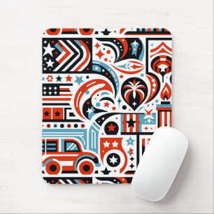 4th of July Generative Pattern Mouse Pad