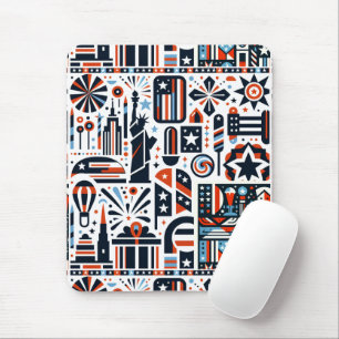 4th of July Generative Pattern Mouse Pad