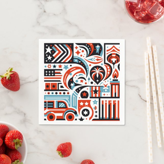 4th of July Generative Pattern Napkin (Insitu)