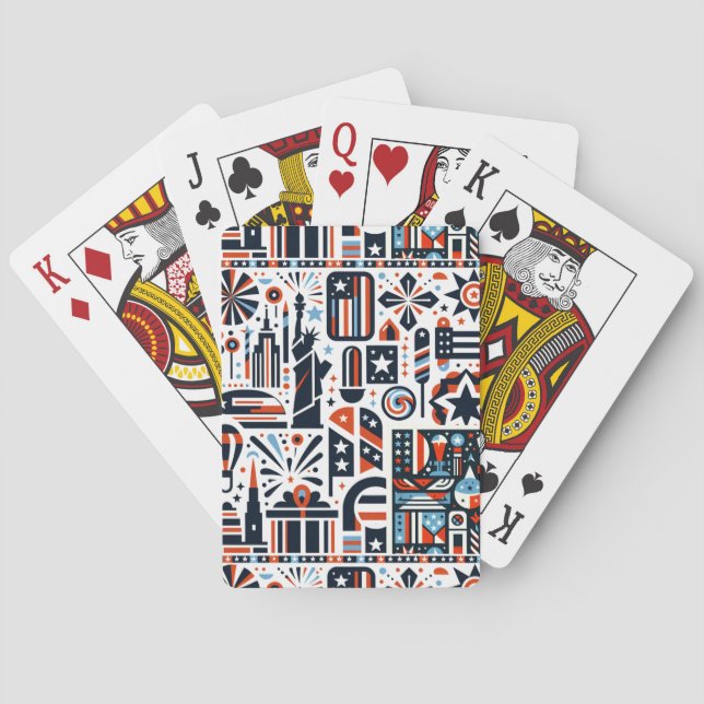 4th of July Generative Pattern Playing Cards (Back)