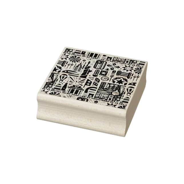 4th of July Generative Pattern Rubber Stamp (Stamp)