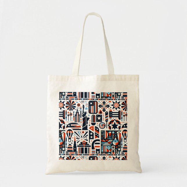 4th of July Generative Pattern Tote Bag (Front)