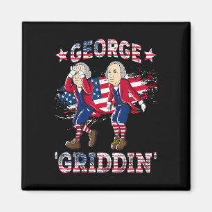 4th Of July George Washington Griddy George Griddi Magnet