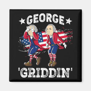 4th Of July George Washington Griddy George Griddi Magnet