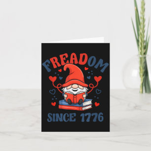 4th of July Gnome Firework Freadom Book Card