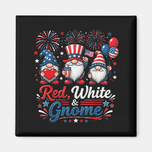 4th of July Gnomes AAAmerica USA Flag Patriotic Magnet