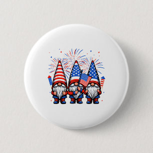 4th Of July Gnomes American Flag Patriotic Indepen 6 Cm Round Badge