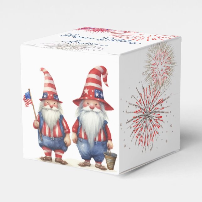 4th of July Gnomes Favour Box (Front Side)