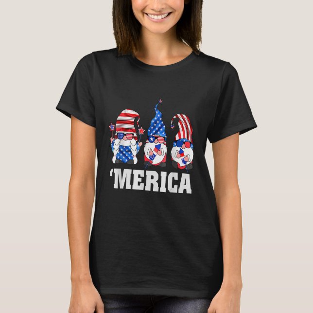 4th Of July  Gnomes Merica American Freedom Usa Fl T-Shirt (Front)