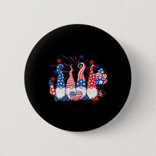 4th Of July Gnomes Patriotic American Flag Cute Gn 6 Cm Round Badge