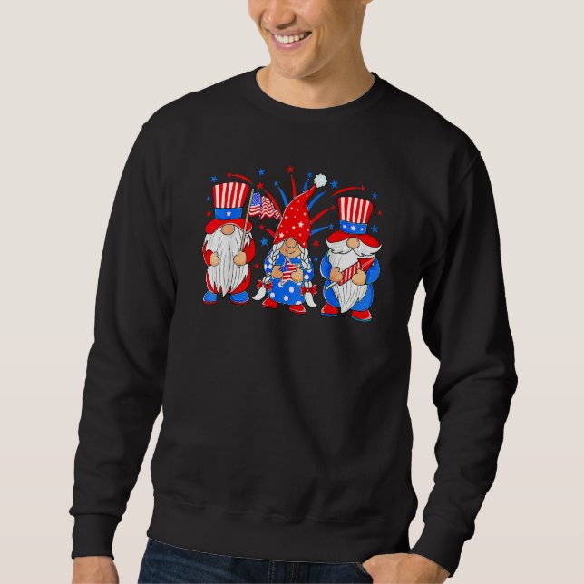 4th Of July Gnomes Patriotic American Flag Cute Th Sweatshirt (Front)