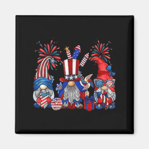 4th Of July Gnomes Patriotic Funny Independence Magnet