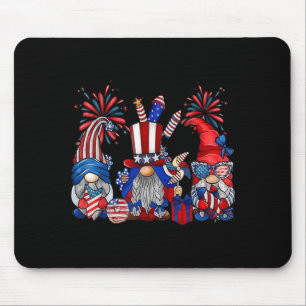 4th Of July Gnomes Patriotic Funny Independence Mouse Pad