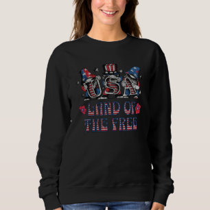 4th of July Gnomes Patriotic USA Home Of The Free  Sweatshirt