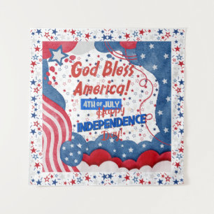 4th of July, God Bless America Tapestry