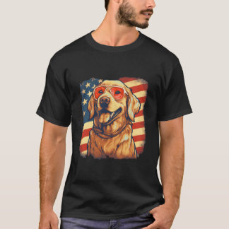 4Th Of July Golden American Flag Patriotic Golden  T-Shirt