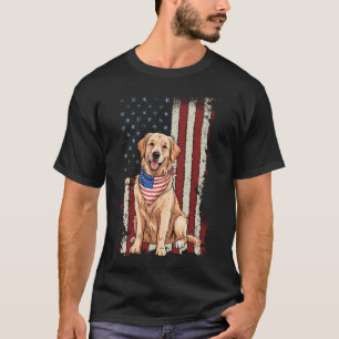 4th of July Golden Retriever American Flag Dog USA T-Shirt