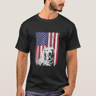4Th Of July Golden Retriever American Flag T-Shirt