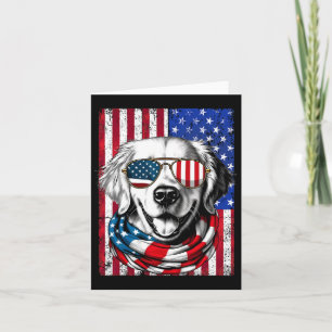 4th Of July Golden Retriever Dog American Flag Usa Card