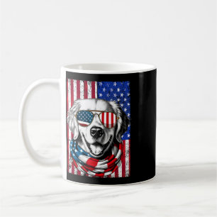 4th Of July Golden Retriever Dog American Flag Usa Coffee Mug