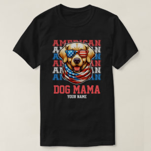 4th of July Golden Retriever Dog Mama Personalised T-Shirt