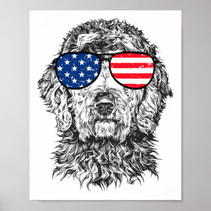 4th Of July Goldendoodle Doodle Dog Patriotic Usa  Poster