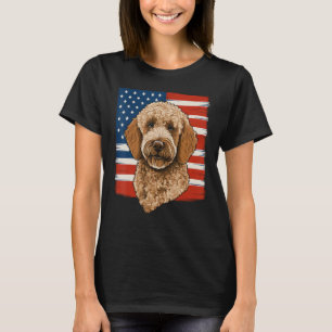 4th Of July Goldendoodle on Patriotic American Gol T-Shirt