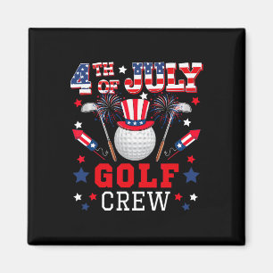4th Of July Golf Crew Costume Us Flag Fireworks Pl Magnet