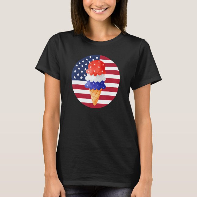 4th Of July Great American Flag Ice Cream T-Shirt