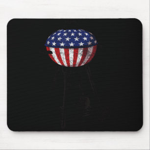 4th of july grill usa american flag gift for men mouse pad