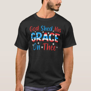 4th Of July Groovy Patriotic God Shed His Grace On T-Shirt