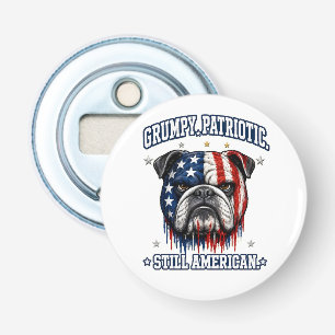4th Of July Grumpy Patriotic Bulldog Bottle Opener