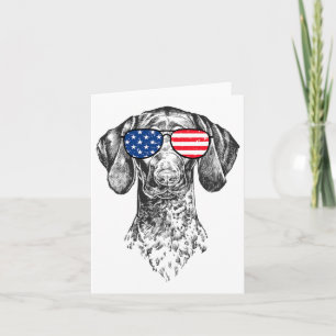 4th Of July Gsp Dog Patriotic Usa Sungles American Card