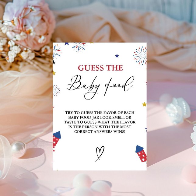 4th of july  Guess The Baby Food Baby Shower Game  Pedestal Sign (Creator Uploaded)