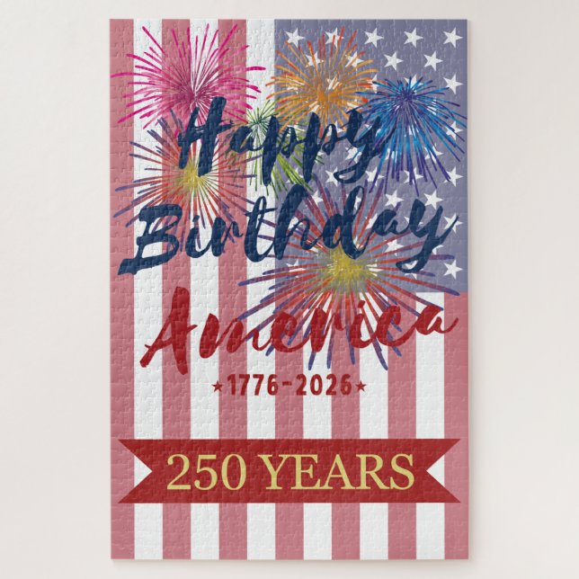 4th of July Happy Birthday America USA 250th Jigsaw Puzzle (Vertical)