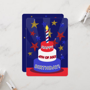 4TH of JULY Happy Birthday Two Sided Card